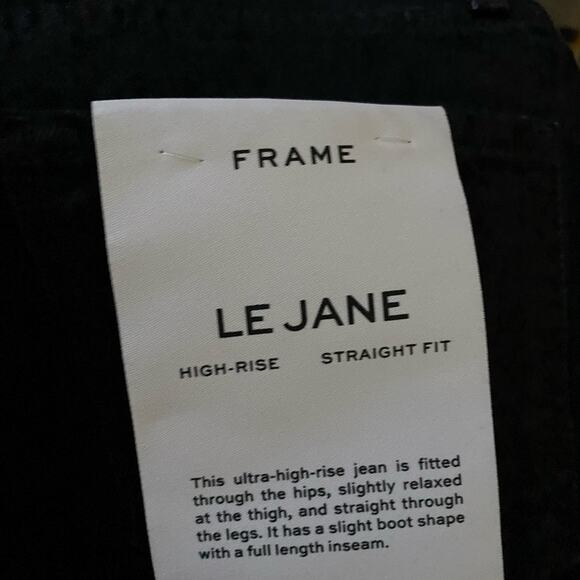 FRAME Le Jane Color block High Waist Relax Jeans Dell Noir Size 25 NWT - Picture 9 of 15